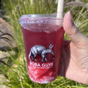 Boba Guys - Berry Hibiscus with almond jelly - Bubble Tea Near Me - Costa Mesa, California