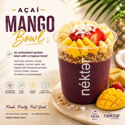 Nekter Juice Bar - Antioxidant-packed açaí bowl with mango, banana & pineapple  Fresh, fruity, and made to fuel your day.