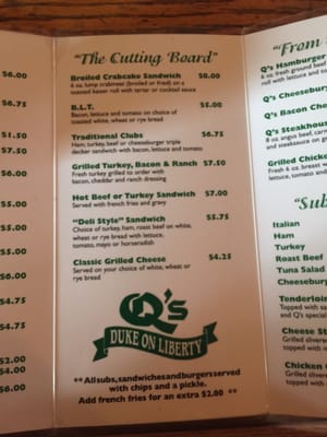 Menu photo 3 Q's Duke On Liberty Lancaster, PA Menu photo 3 Q's Duke On Liberty Lancaster, PA
