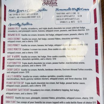 Colorado Pinball Pub - Ice cream menu - Arcades Near Me - Littleton, Colorado
