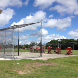 View of the batting cages and the machines