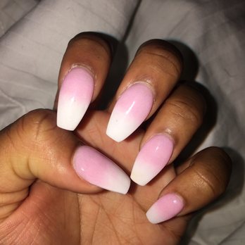DC Nail Spa - Coffin pink and white ombré with nexgen powder. - Nail Salons Near Me - Washington, DC, District of Columbia DC Nail Spa - Coffin pink and white ombré with nexgen powder. - Nail Salons Near Me - Washington, DC, District of Columbia