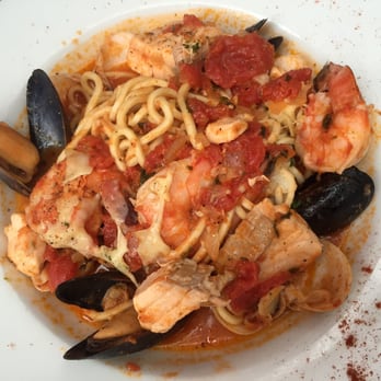 Tree House Cafe - Seafood pasta -- was not a fan of their noodles - Mediterranean Near Me - Carmel, California