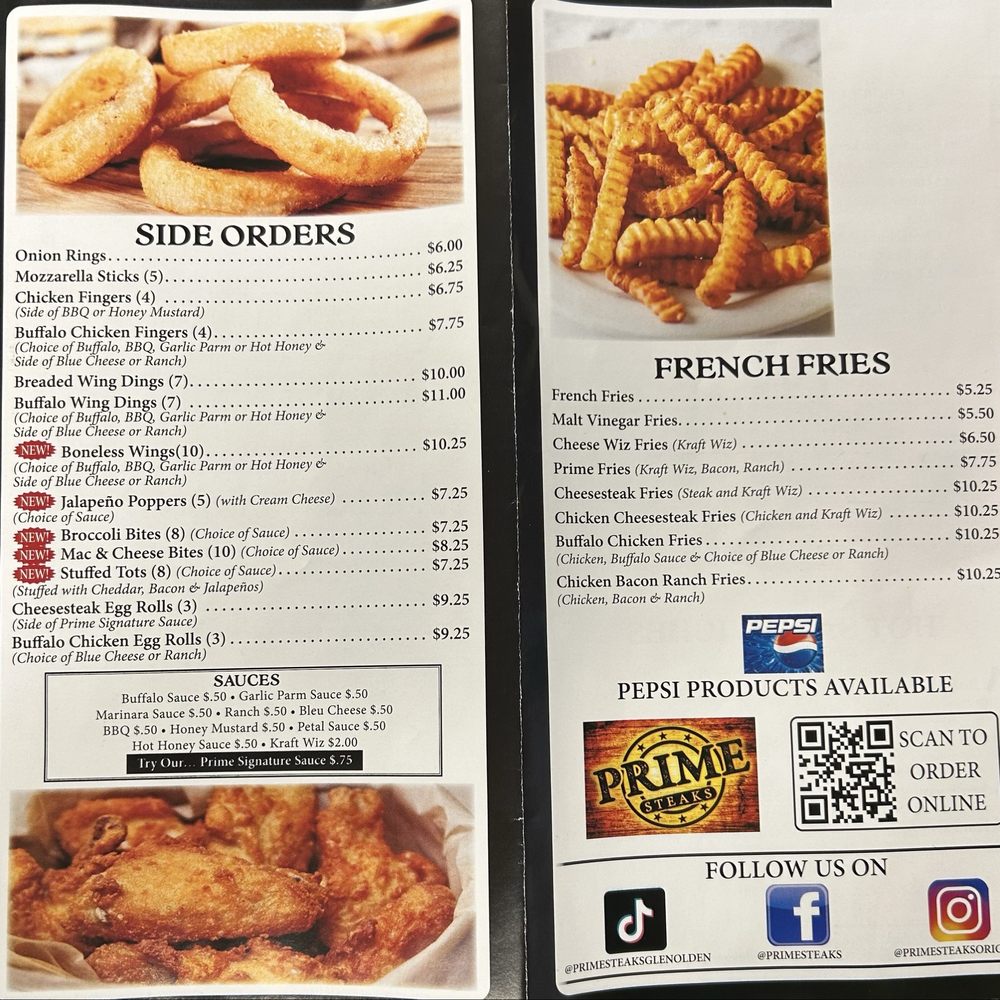 Prime Steaks - Menu - Cheesesteaks Near Me - Glenolden, Pennsylvania Prime Steaks - Menu - Cheesesteaks Near Me - Glenolden, Pennsylvania