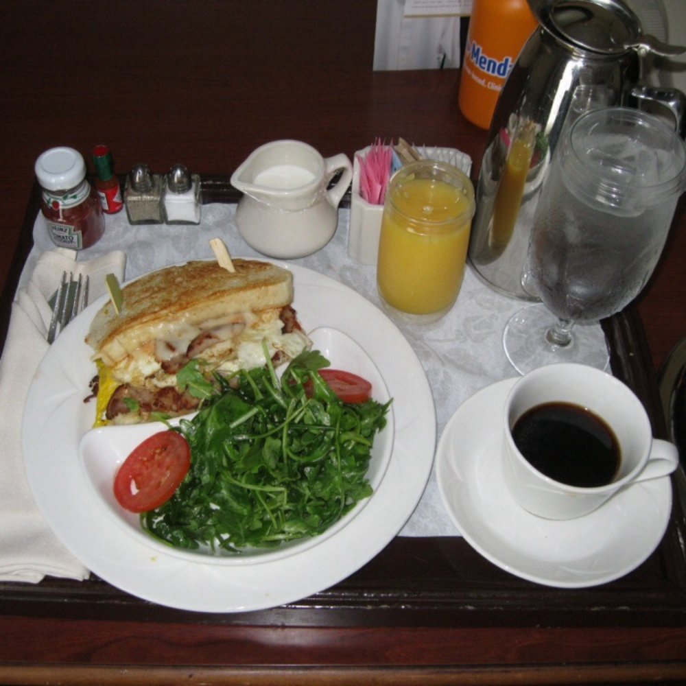 Omni Severin Hotel - Room service breakfast (fried egg and shaved ham sandwich) with an arugula salad. Really good. - Hotels Near Me - Indianapolis, Indiana Omni Severin Hotel - Room service breakfast (fried egg and shaved ham sandwich) with an arugula salad. Really good. - Hotels Near Me - Indianapolis, Indiana