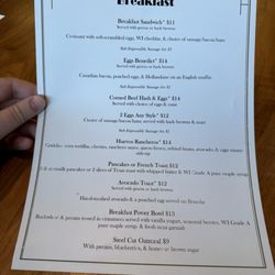 The Post - Breakfast Menu as of 7/12/24