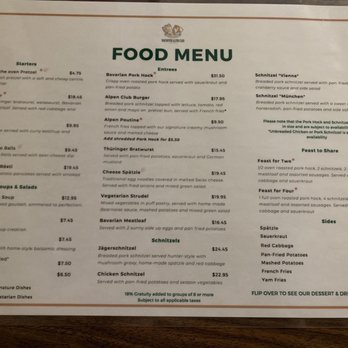 Deutsches Haus - Food menu - German Near Me - Vancouver, British Columbia