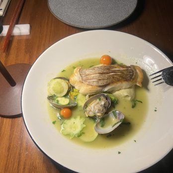 Camelia - Sea bream with clams - French Near Me - Los Angeles, California Camelia - Sea bream with clams - French Near Me - Los Angeles, California