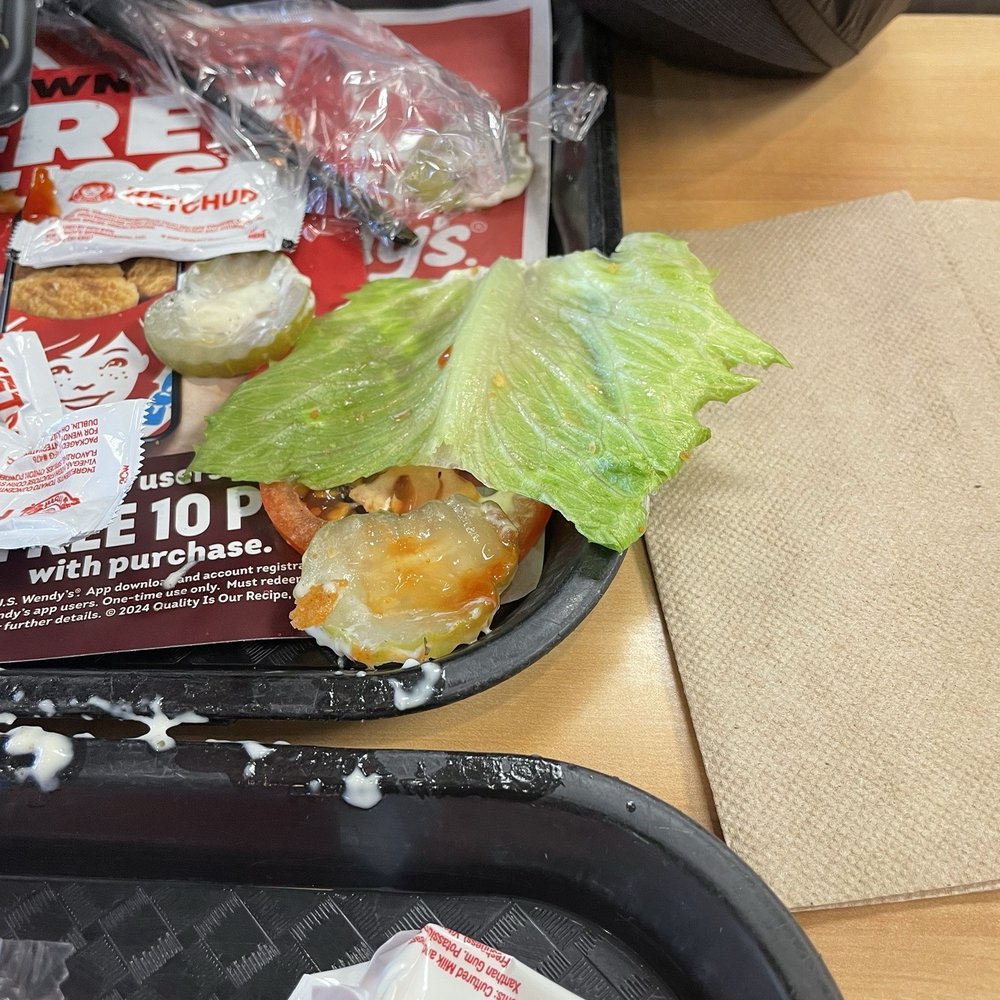 Wendy's - Lettuce and tomato that was never ordered. - Fast Food Near Me - Swansea, Massachusetts