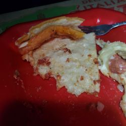 Pizza Mex - That is raw dough,not cheese but dough