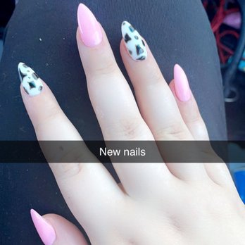 Cosmo Nail Lounge - Cow nails I had done - Nail Salons Near Me - Double Oak , Texas Cosmo Nail Lounge - Cow nails I had done - Nail Salons Near Me - Double Oak , Texas