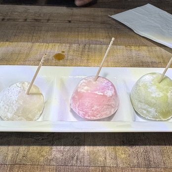 Asiatico Waterfront Sushi - Ice Cream Mochi (Cookies & Cream, Strawberry, Green Tea) - Sushi Bars Near Me - Newport, Oregon Asiatico Waterfront Sushi - Ice Cream Mochi (Cookies & Cream, Strawberry, Green Tea) - Sushi Bars Near Me - Newport, Oregon
