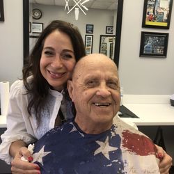 Olde Tyme Family Barber Shop - My dad and his barbaress, Deana!