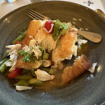 Hank's Seafood Restaurant - Flounder over grit cake - Seafood Near Me - Charleston, South Carolina