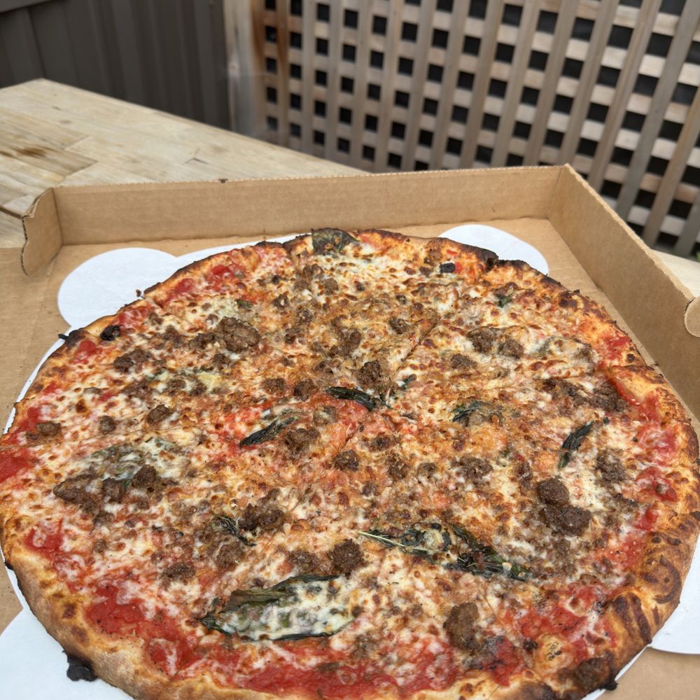 Fiddlehead Brewing - Meatball Parmesan pizza - Breweries Near Me - Shelburne, Vermont Fiddlehead Brewing - Meatball Parmesan pizza - Breweries Near Me - Shelburne, Vermont
