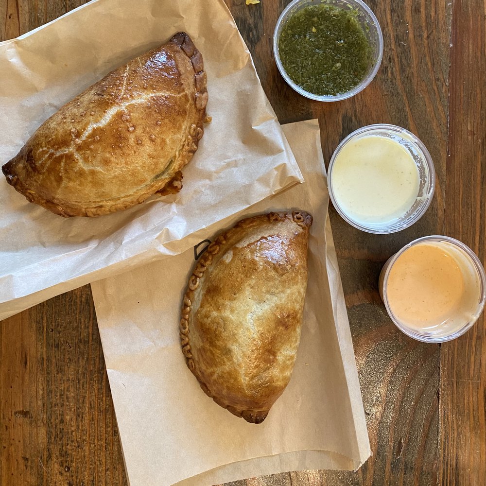 Savory Crust - I don't remember, but the sauces were chimichurri, avocado, and... something else. :-D - Empanadas Near Me - Carol Stream, Illinois Savory Crust - I don't remember, but the sauces were chimichurri, avocado, and... something else. :-D - Empanadas Near Me - Carol Stream, Illinois