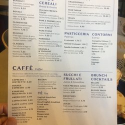 Carluccios - Brekky menu