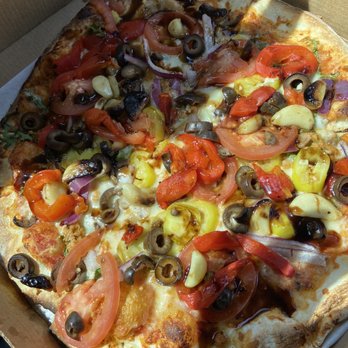 MOD Pizza - 11" w/light red sauce, veggies, & veggie Italian sausage. - Fast Food Near Me - Gurnee, Illinois