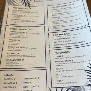 32 Palm - Breakfast menu - Bars Near Me - Ocean City, Maryland