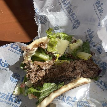 Taziki's Mediterranean Cafe - Hampden - Can't finish it because of the sour ground beef flavor - Greek Near Me - Denver, Colorado Taziki's Mediterranean Cafe - Hampden - Can't finish it because of the sour ground beef flavor - Greek Near Me - Denver, Colorado