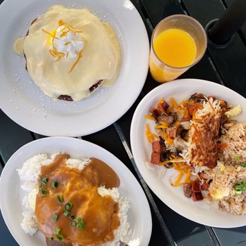 Moke's Bread & Breakfast - Lilikoi pancakes // loco moco // stuffed hash browns - Breakfast & Brunch Near Me - Kailua, Hawaii Moke's Bread & Breakfast - Lilikoi pancakes // loco moco // stuffed hash browns - Breakfast & Brunch Near Me - Kailua, Hawaii
