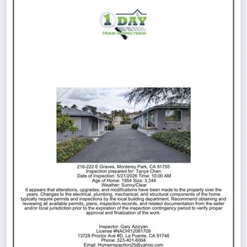 1 Day Home Inspection - Very professional home inspection report. - Home Inspectors Near Me - La Puente, California 1 Day Home Inspection - Very professional home inspection report. - Home Inspectors Near Me - La Puente, California