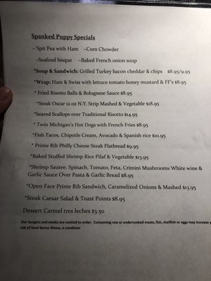 Menu photo 8 The Spanked Puppy Colchester, VT