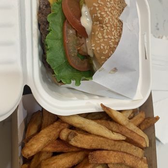 Marty's - Double Cheeseburger combo ($15.99) with smoked bacon ($1.50) + drink - Burgers Near Me - Fort Lee, New Jersey