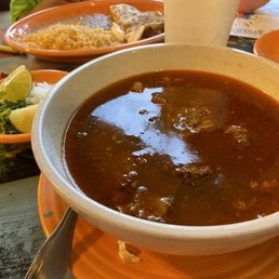 Some $19 beef stew that's more liquid than meat. Served with a side of tortillas and some onion/cilantro lime garnish Some $19 beef stew that's more liquid than meat. Served with a side of tortillas and some onion/cilantro lime garnish