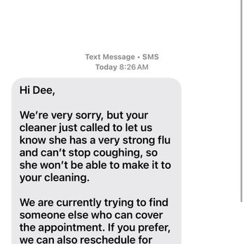 Wave House Cleaning - WFH and received this at 8:32 for an 8am arrival time. - Home Cleaning Near Me Wave House Cleaning - WFH and received this at 8:32 for an 8am arrival time. - Home Cleaning Near Me