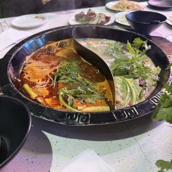 Chong Qing Yao Mei - Combo Soup Base - Bone Broth and Tomato Broth - Hot Pot Near Me - Pasadena, California Chong Qing Yao Mei - Combo Soup Base - Bone Broth and Tomato Broth - Hot Pot Near Me - Pasadena, California