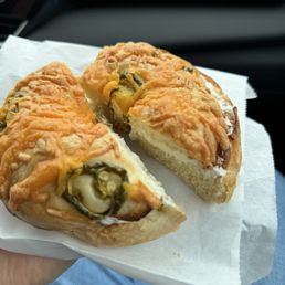 Jalapeno cheddar bagel Jalapeno cheddar bagel