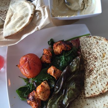 The Diplomat Eatery and Tavern - Grilled chicken kebab with sautéed spinach and onions. Grilled pepper and tomato. Comes with pita. Order hummus at an extra charge. - Mediterranean Near Me - Monrovia, California The Diplomat Eatery and Tavern - Grilled chicken kebab with sautéed spinach and onions. Grilled pepper and tomato. Comes with pita. Order hummus at an extra charge. - Mediterranean Near Me - Monrovia, California