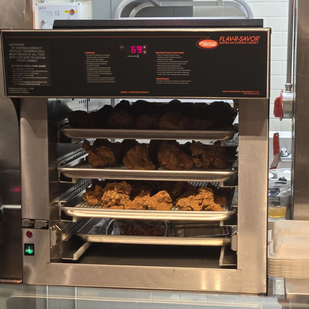 Melba's - Fried Chicken in the warming oven - Southern Near Me - New York, New York