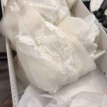 Wedding Gown Preservation - like night and day - looks so much better! - Bridal Near Me - Endicott, New York Wedding Gown Preservation - like night and day - looks so much better! - Bridal Near Me - Endicott, New York