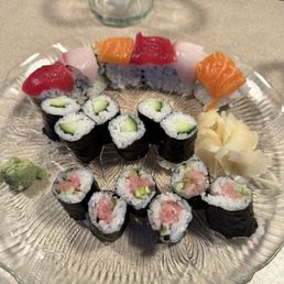Rainbow roll, cucumber roll, toro roll