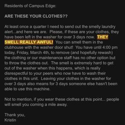 Towers & Campus Heights Rentals - Email from Kristin Pascoe