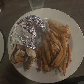 The Hook - Must Eat: The Huge Jumbo Shrimp Gyro and fries. - Seafood Near Me - Edmonds, Washington
