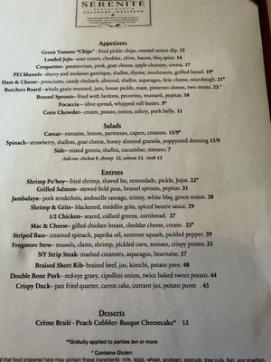 Menu photo 2 Sérénité Restaurant Medina, OH