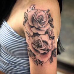 The Tattoo Room - Roses by Danielle Oberosler. Appointments booked through our website.