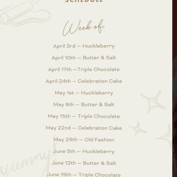 Sidecar Doughnuts & Coffee - April - June 2023 Gluten Free Menu Schedule - Donuts Near Me - Costa Mesa, California