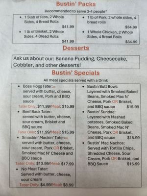Menu photo 2 Bustin' Butts BBQ/210 Produce Sevierville, TN Menu photo 2 Bustin' Butts BBQ/210 Produce Sevierville, TN