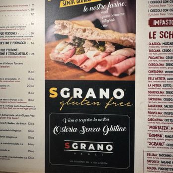 Sgrano - Menu - Tuscan Near Me - Florence, FI