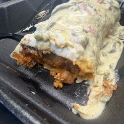 La Burreria - Asado with Plain Potato smothered in Asadero Con Chile