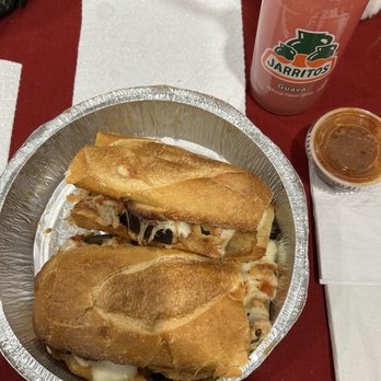 One Fabene Pizza - Eggplant parmigiana and a Jarritos guava to go. - Pizza Near Me - New York, New York