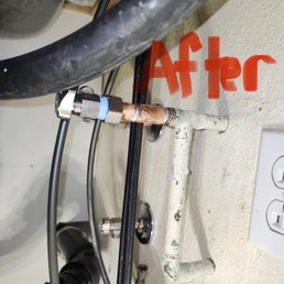 Dishwasher water line: replaced old water shut off with angle stop and added copper sleeve