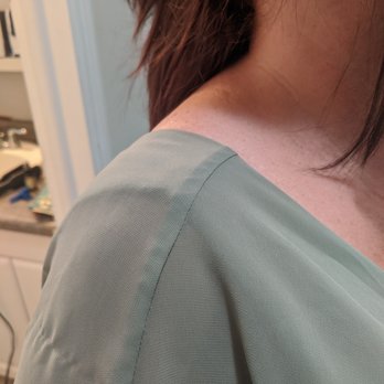Helina's Alterations - Is that a snag!!!! Pretty sure the seam should be at the top of my shoulder - Sewing & Alterations Near Me - Cottonwood Heights, Utah