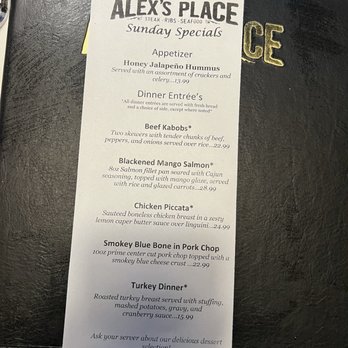 Alex's Place - Steakhouses Near Me - Batavia, New York