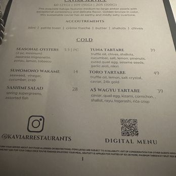Kaviar Restaurants - Pasadena - Menu - Sushi Bars Near Me - Pasadena, California