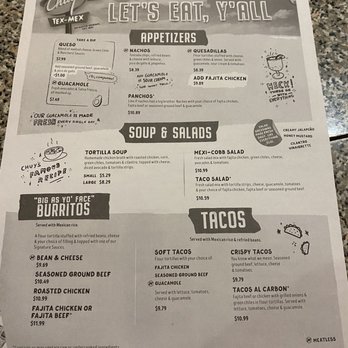 Chuy's - Menu - Mexican Near Me - San Antonio, Texas